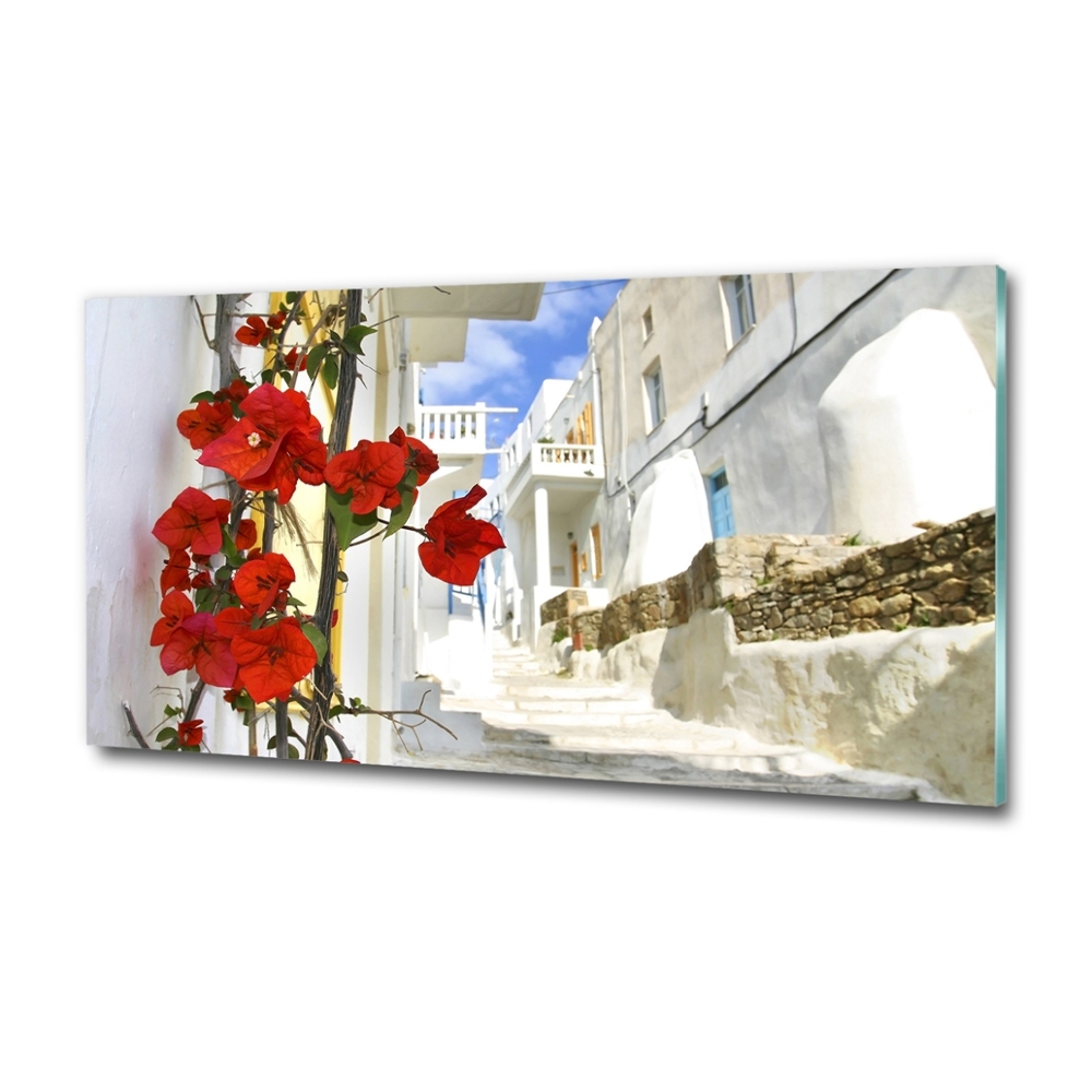 Glass wall art Mykonos greece