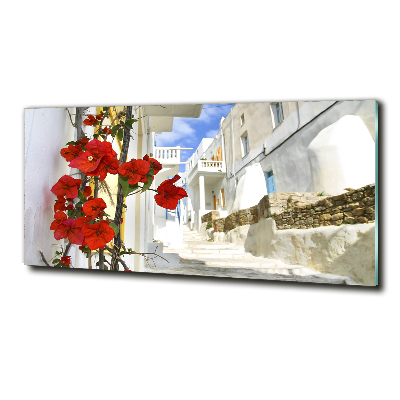 Glass wall art Mykonos greece