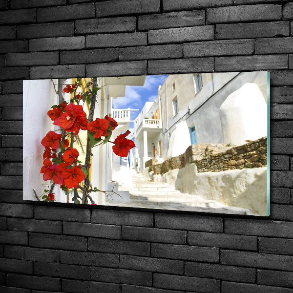 Glass wall art Mykonos greece