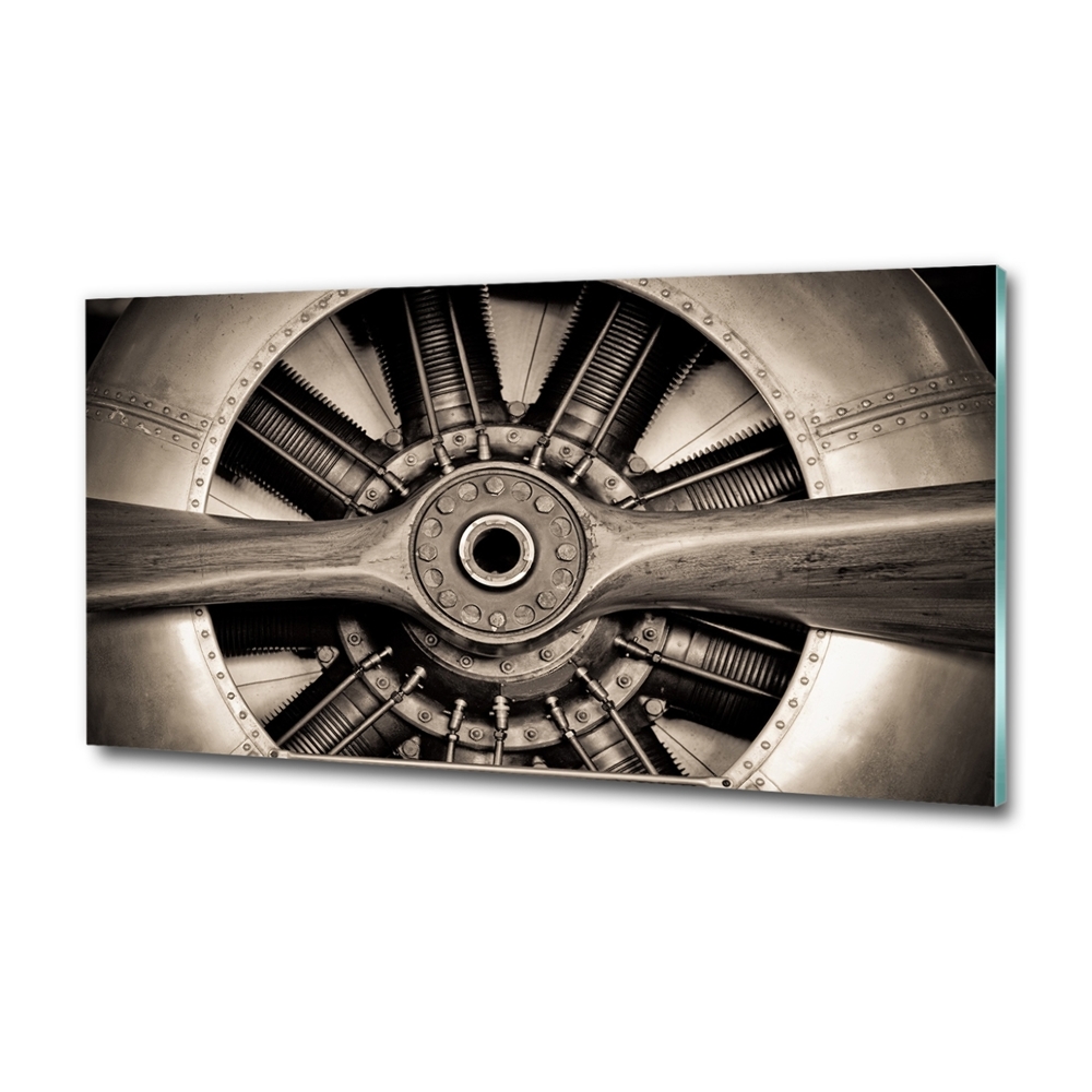 Glass picture wall art Aircraft engine