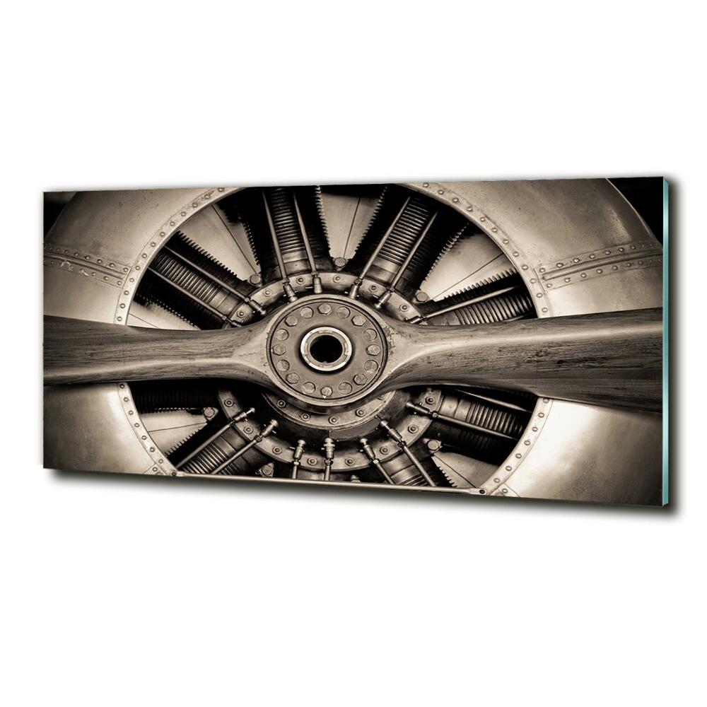 Glass picture wall art Aircraft engine