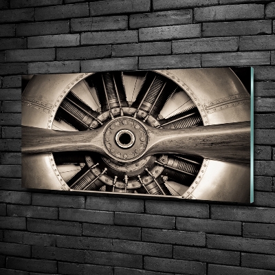 Glass picture wall art Aircraft engine