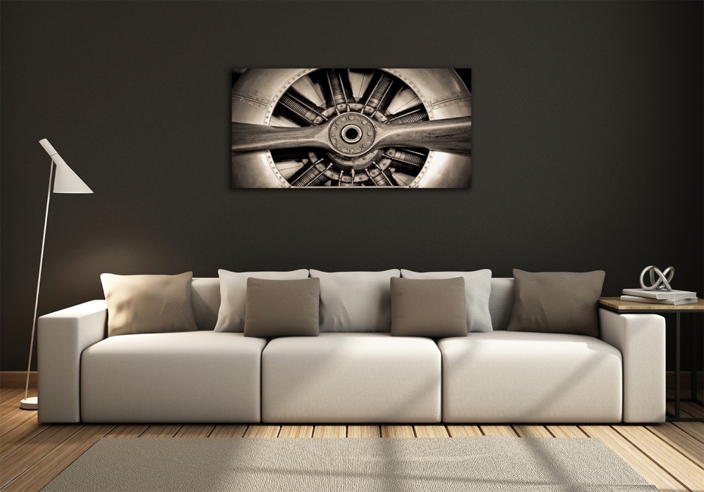 Glass picture wall art Aircraft engine