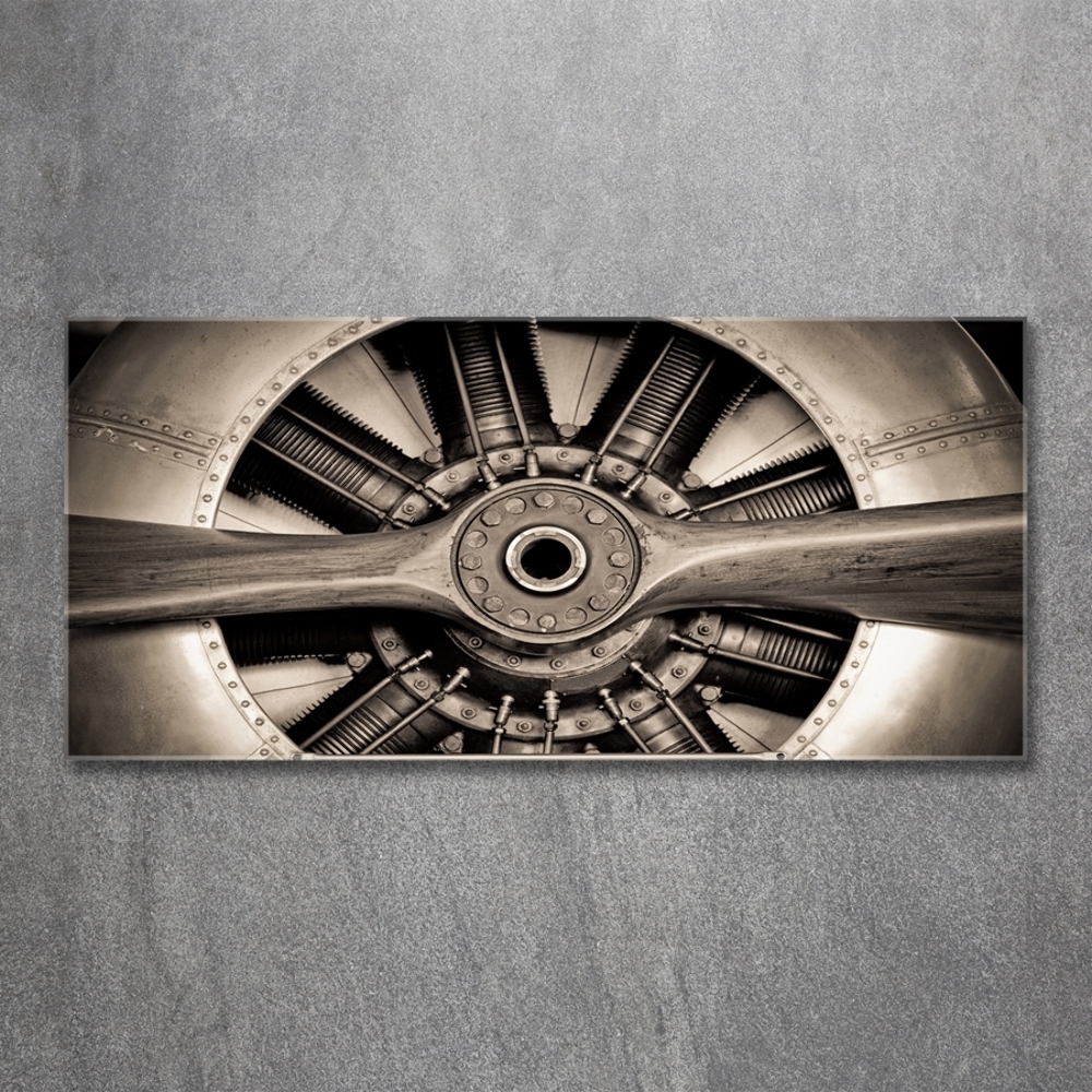 Glass picture wall art Aircraft engine