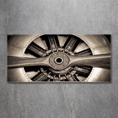 Glass picture wall art Aircraft engine