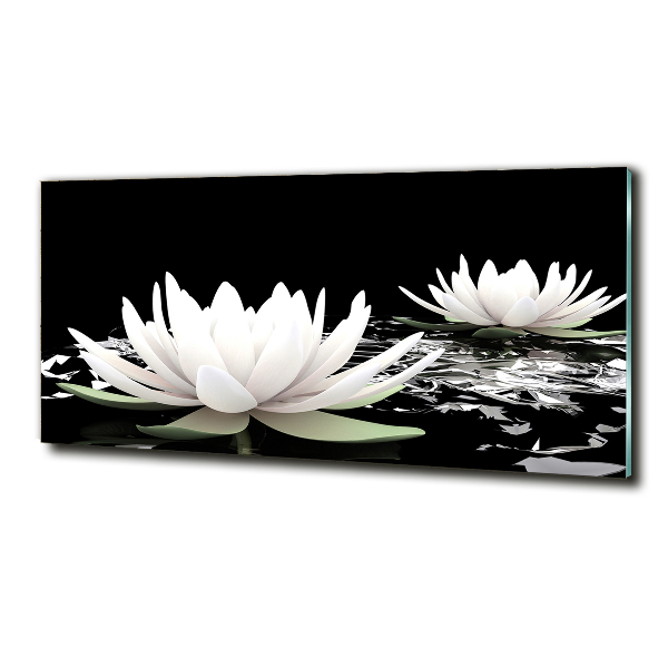 Glass art picture Water lilies