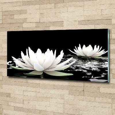 Glass art picture Water lilies