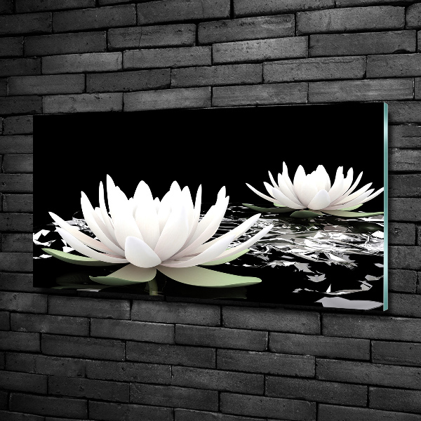 Glass art picture Water lilies