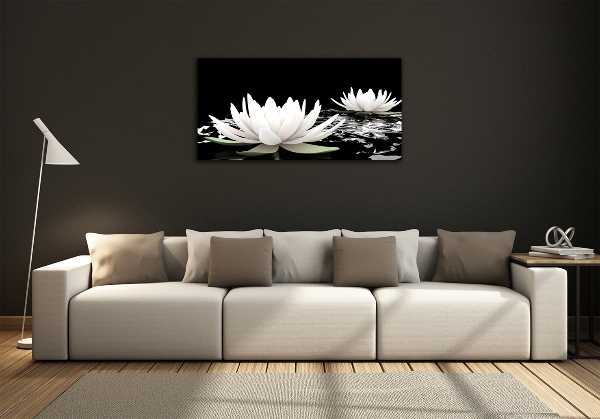 Glass art picture Water lilies