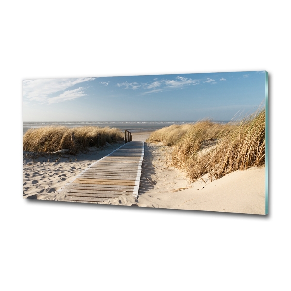 Photo printed on glass Path on the beach