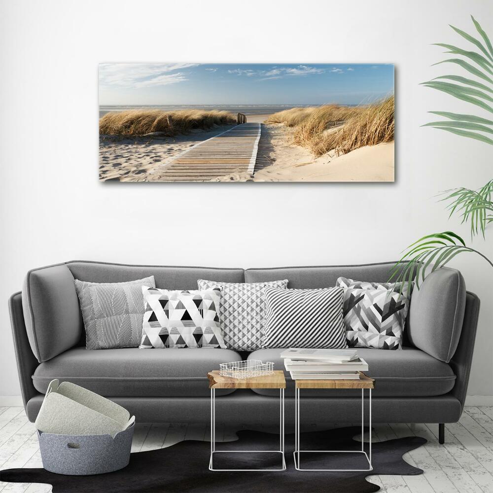 Photo printed on glass Path on the beach