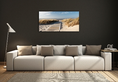 Photo printed on glass Path on the beach