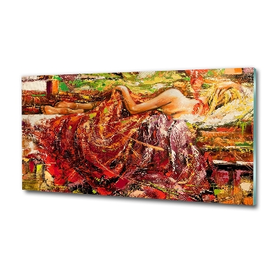 Wall art on glass Sleeping woman