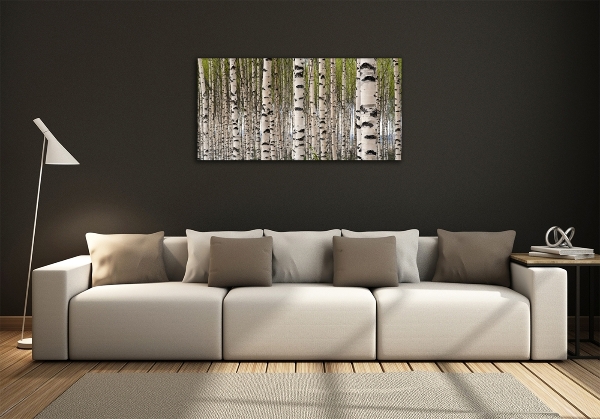 Glass art print Birch forest