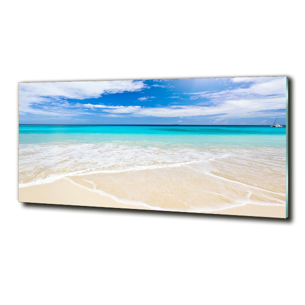 Glass picture wall art Tropical beach