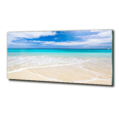 Glass picture wall art Tropical beach