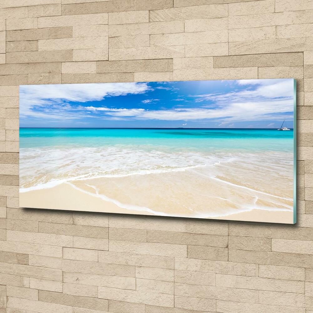 Glass picture wall art Tropical beach