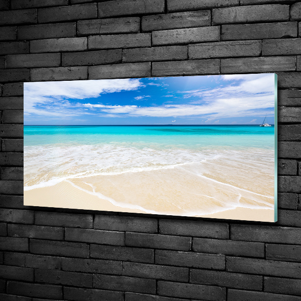 Glass picture wall art Tropical beach