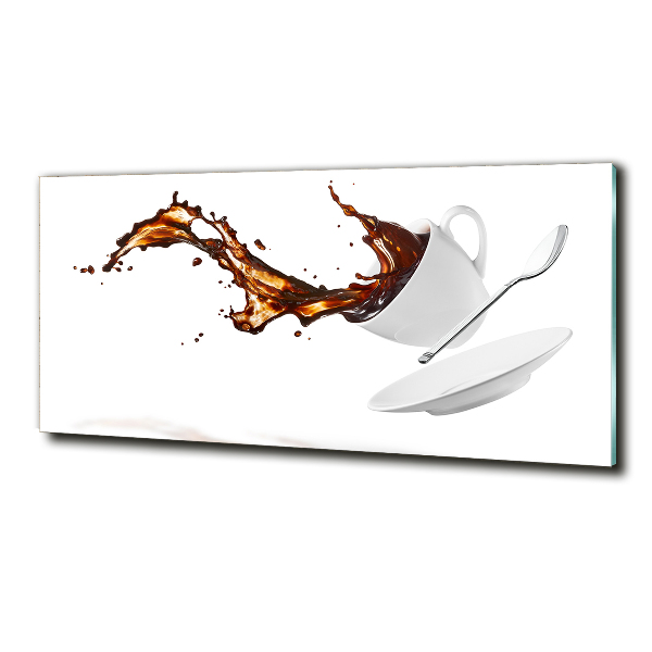 Glass wall art Spilled coffee