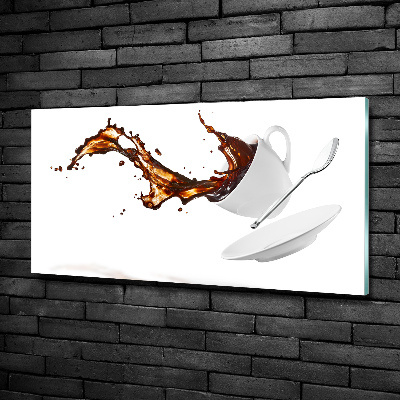 Glass wall art Spilled coffee