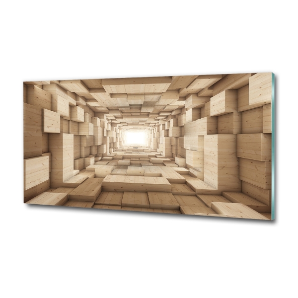 Wall art on glass Wooden tunnel