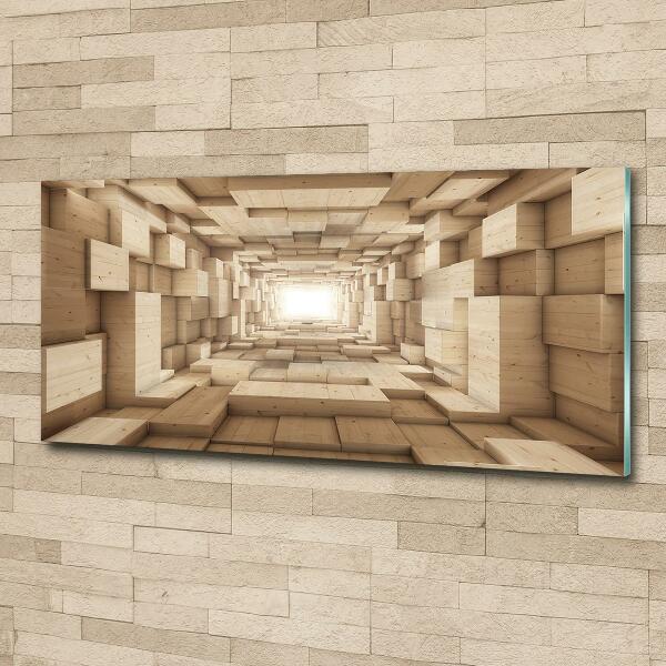 Wall art on glass Wooden tunnel