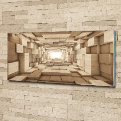 Wall art on glass Wooden tunnel