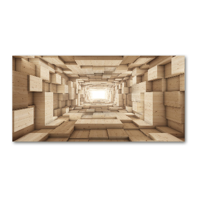 Wall art on glass Wooden tunnel