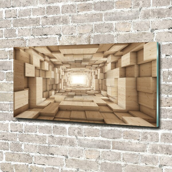 Wall art on glass Wooden tunnel