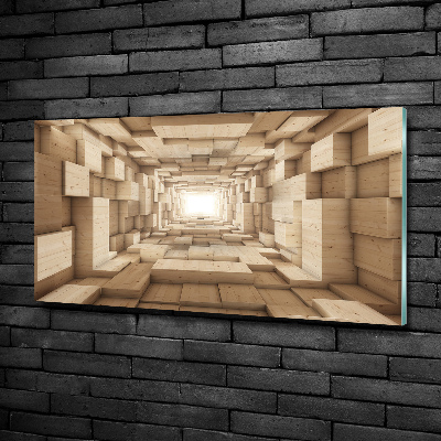 Wall art on glass Wooden tunnel