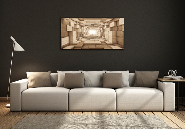 Wall art on glass Wooden tunnel