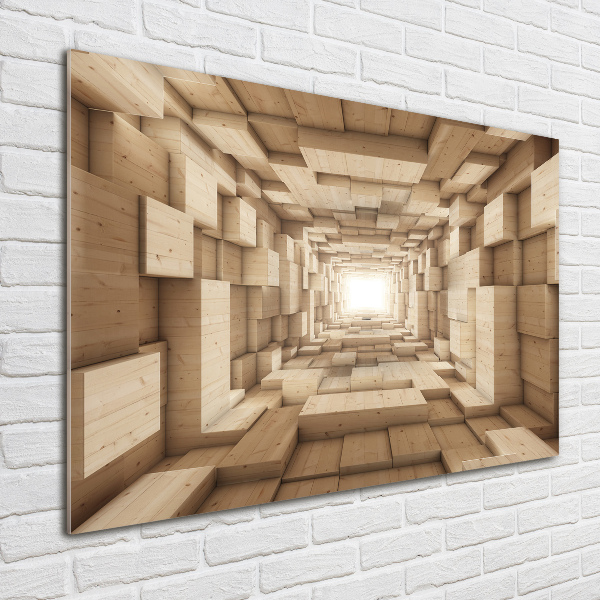 Wall art on glass Wooden tunnel