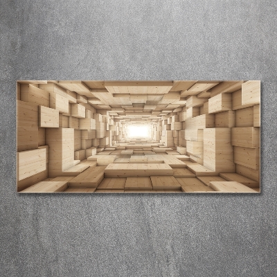 Wall art on glass Wooden tunnel