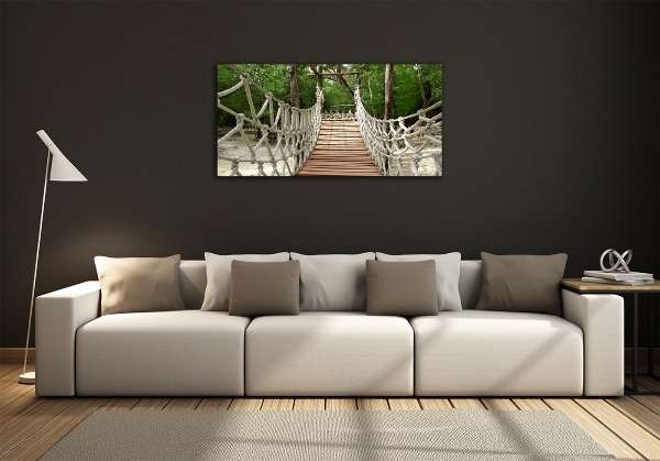 Photo printed on glass Rope bridge