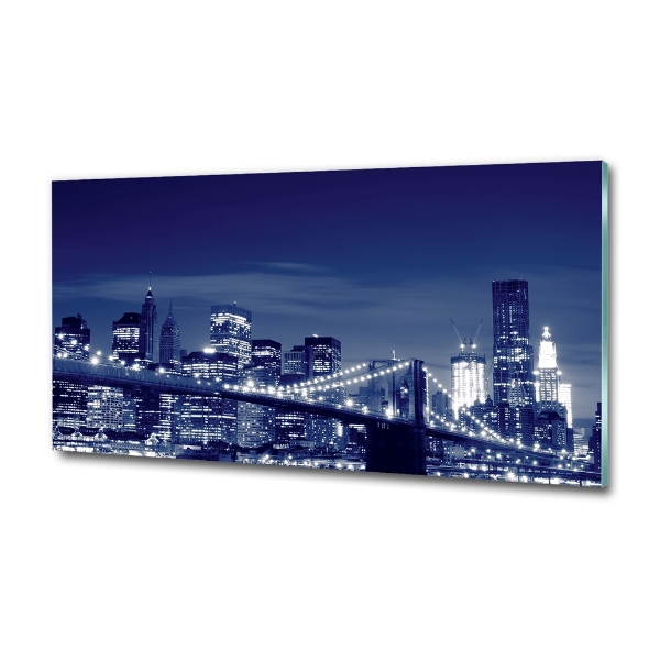 Glass art print New york at night