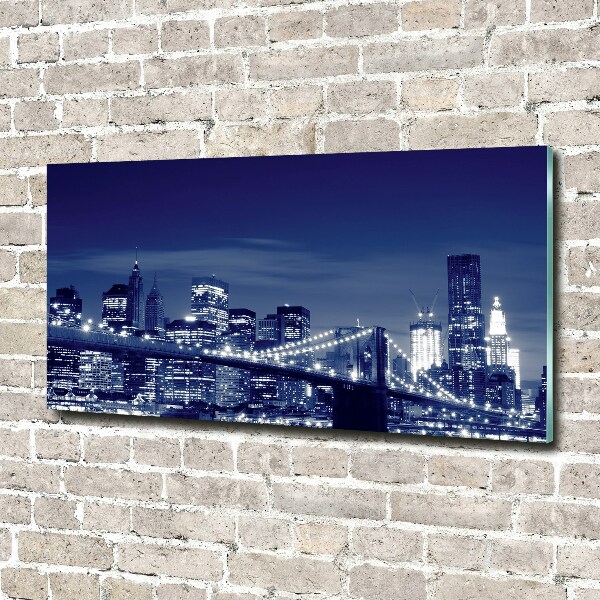 Glass art print New york at night