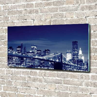 Glass art print New york at night