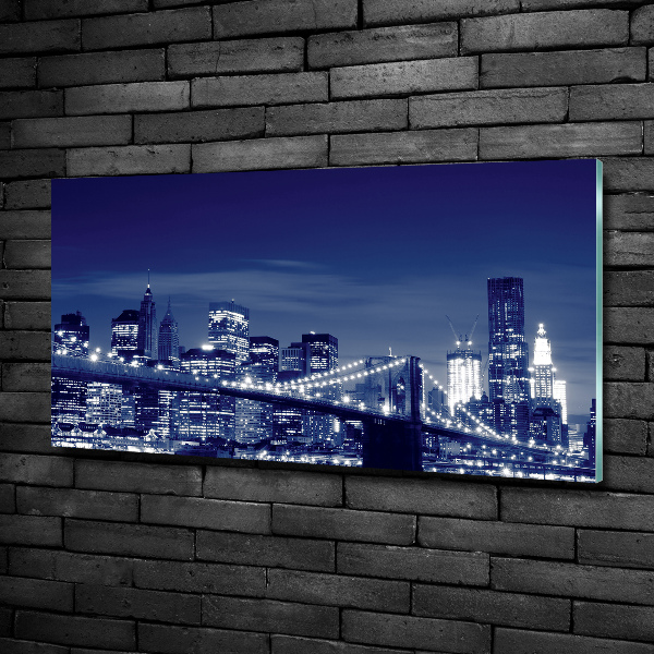 Glass art print New york at night