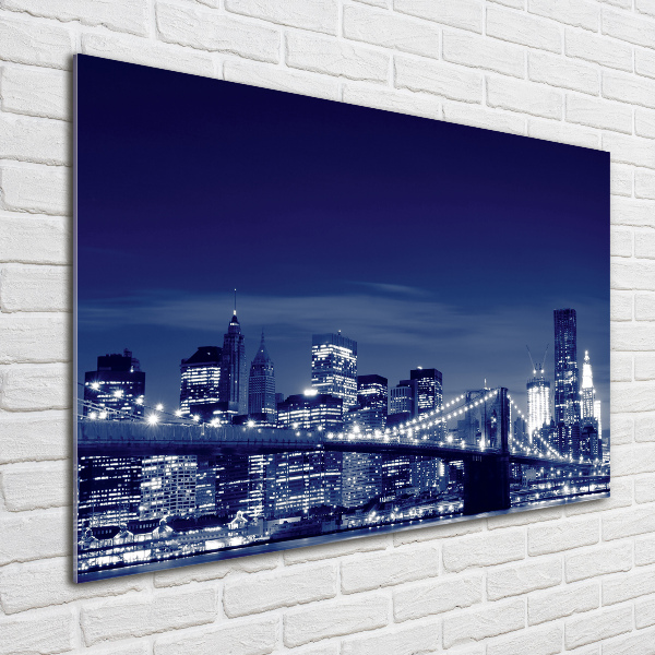 Glass art print New york at night