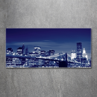 Glass art print New york at night