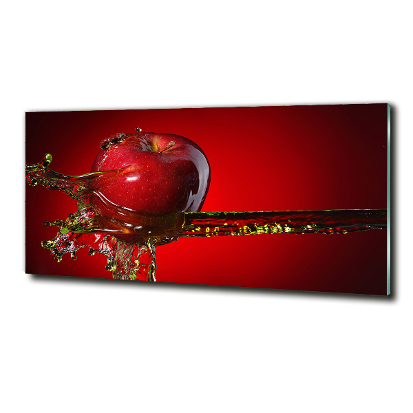 Glass wall art Apple and water