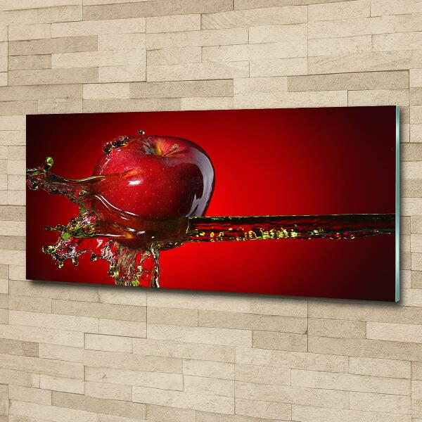 Glass wall art Apple and water