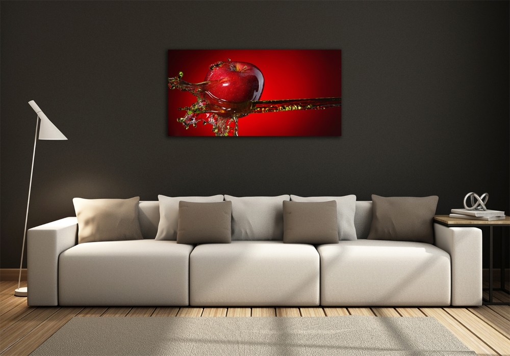 Glass wall art Apple and water