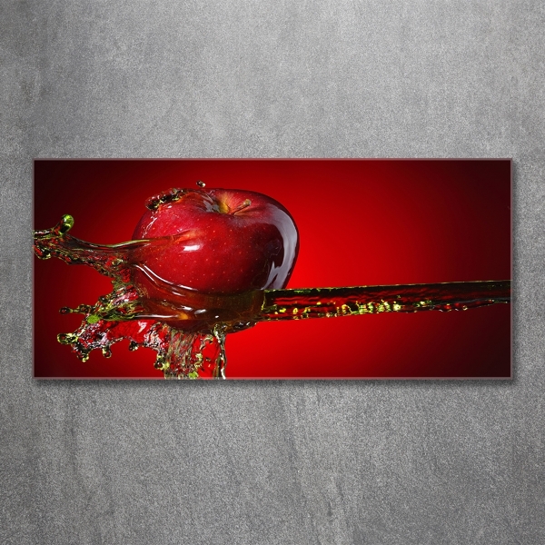 Glass wall art Apple and water