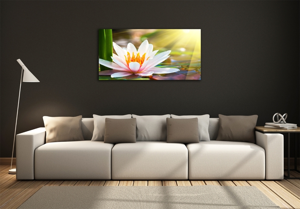 Glass art picture Water lily