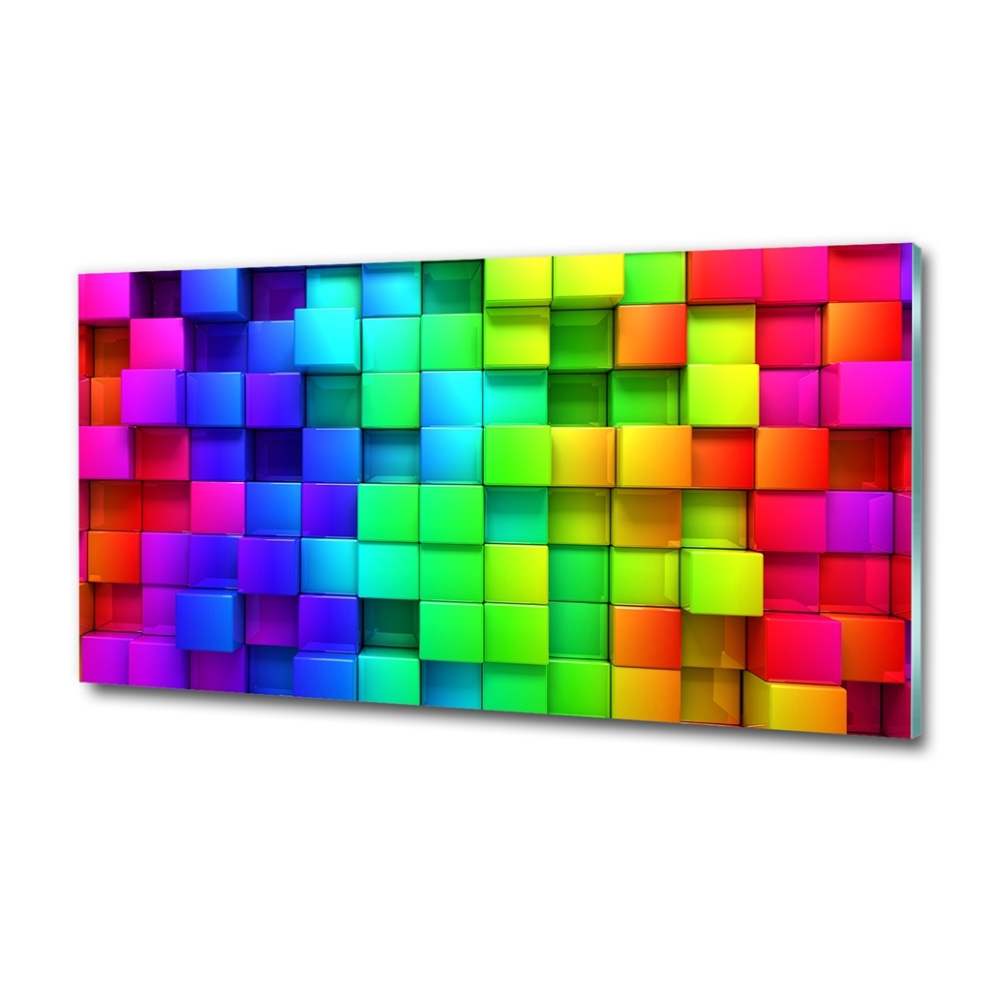 Wall art on glass Colorful boxes