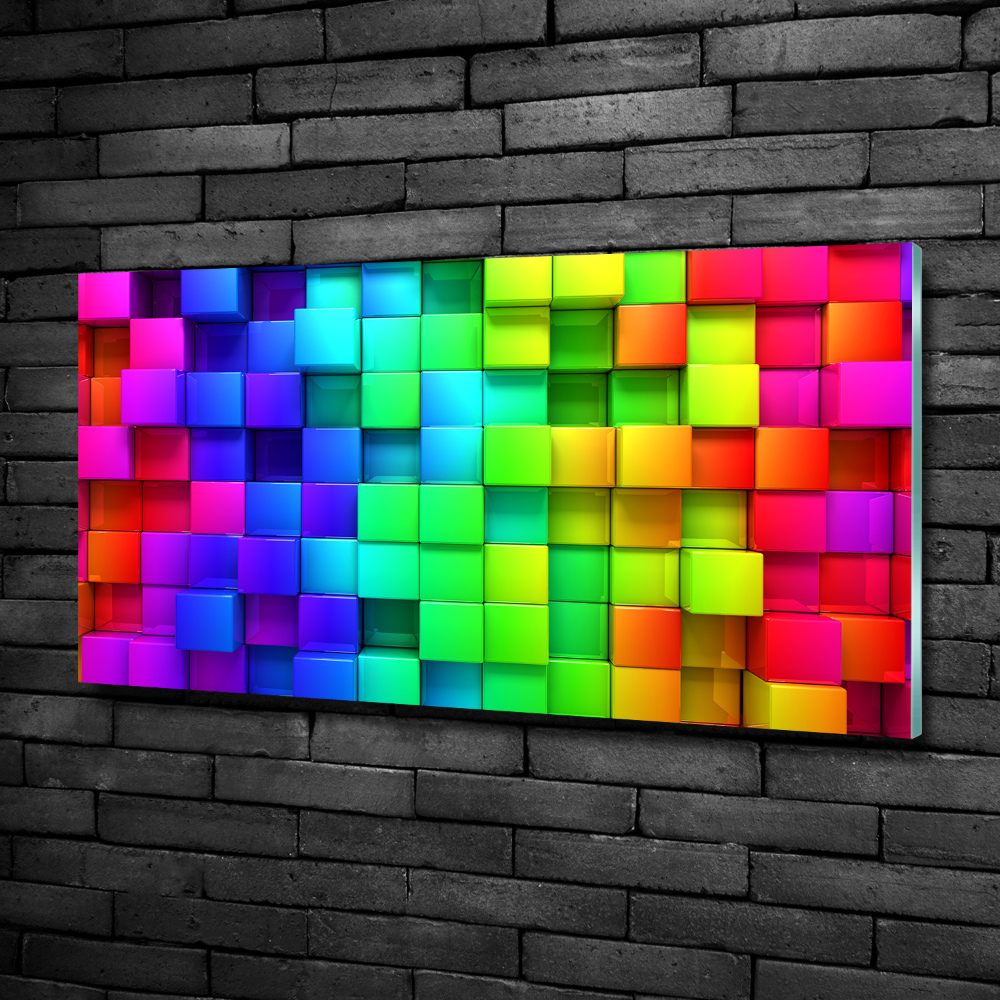 Wall art on glass Colorful boxes