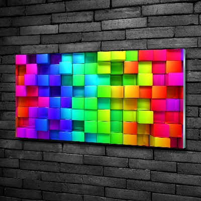 Wall art on glass Colorful boxes