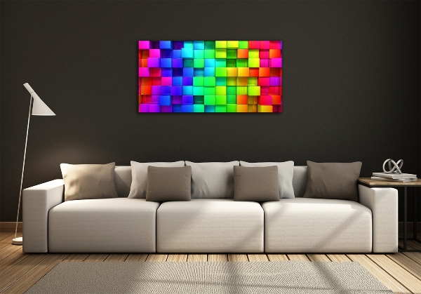 Wall art on glass Colorful boxes