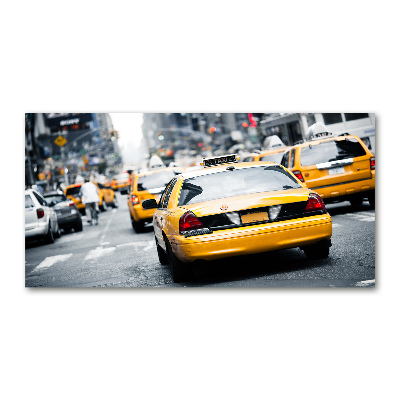 Printed glass wall art New york taxis